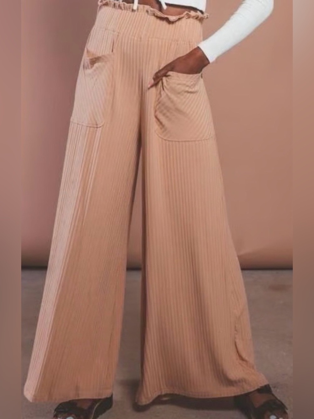 FP Movement Soul Yoga Ribbed Wide Leg Pants, S
